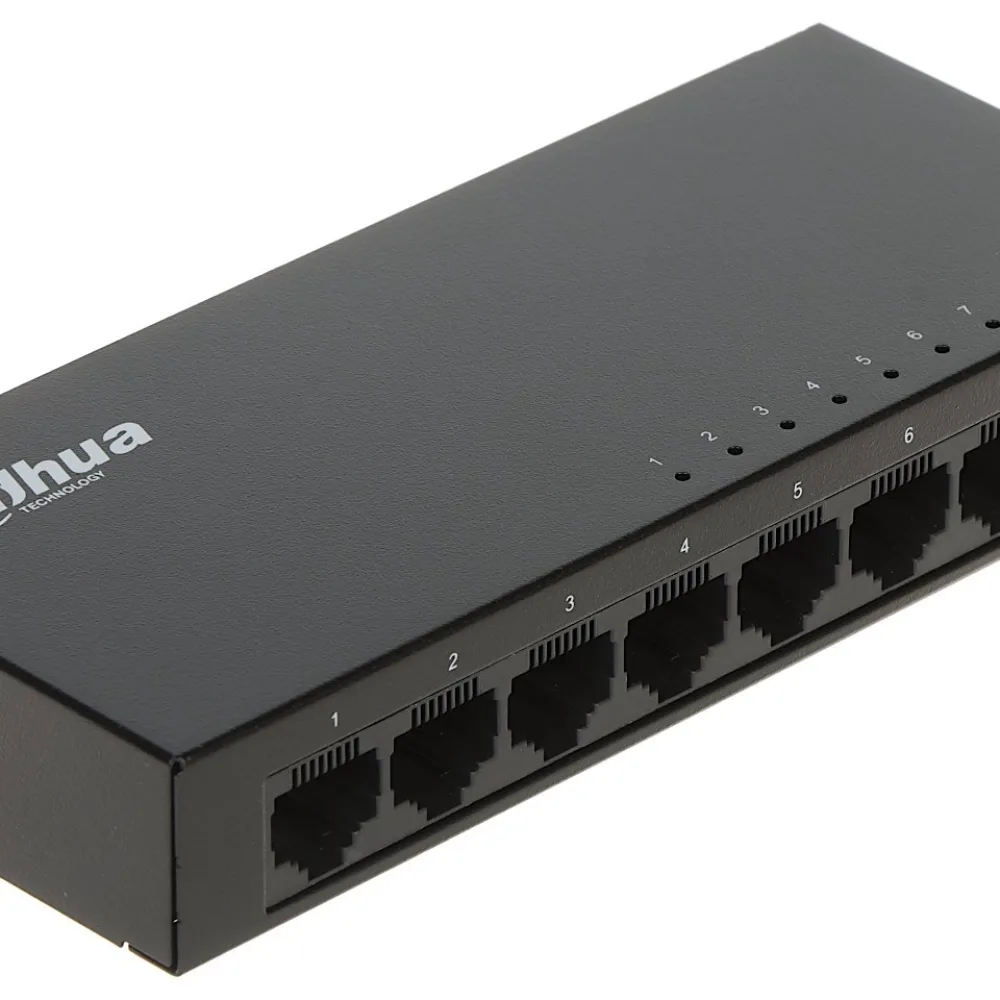 Dahua PFS3008-8GT-V2 – 8-portno gigabitno stikalo Layer 2, 16 Gbps, kovinska ohišje