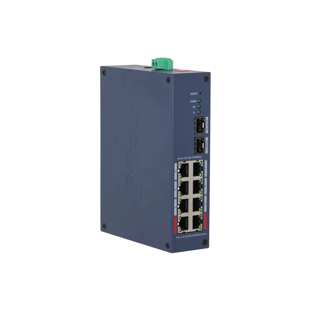 Dahua CHS4210-8GT-110 – Managed Industrial PoE Switch, 8× Gigabit + 2× SFP, 110 W