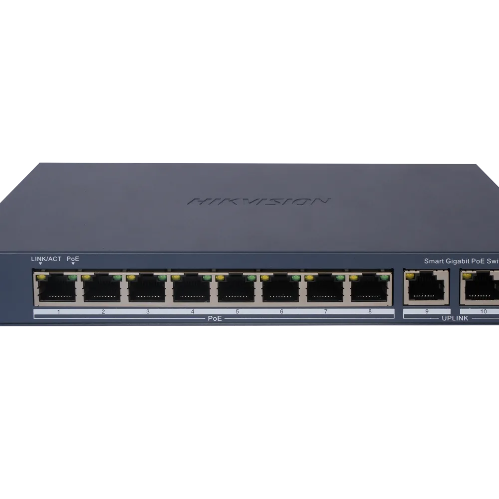 Hikvision DS-3E1510P-EI – 8-portni Gigabit Smart PoE stikalo, 110 W, 6 kV