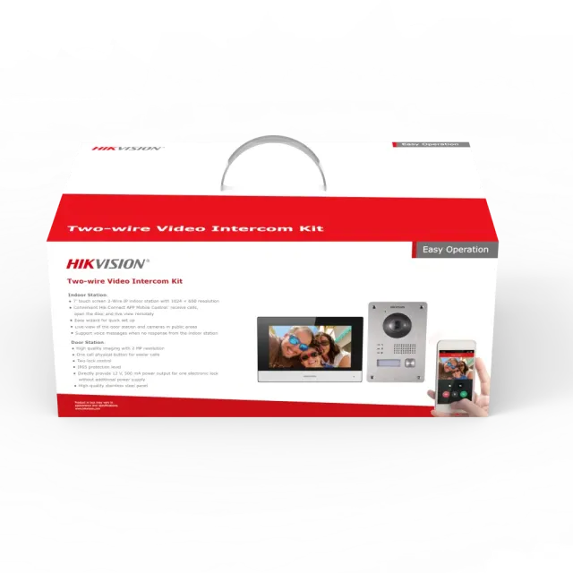 Hikvision DS-KIS703Y-P – Two-wire Digital IP Video Intercom Kit, 2 MP, 7" Screen