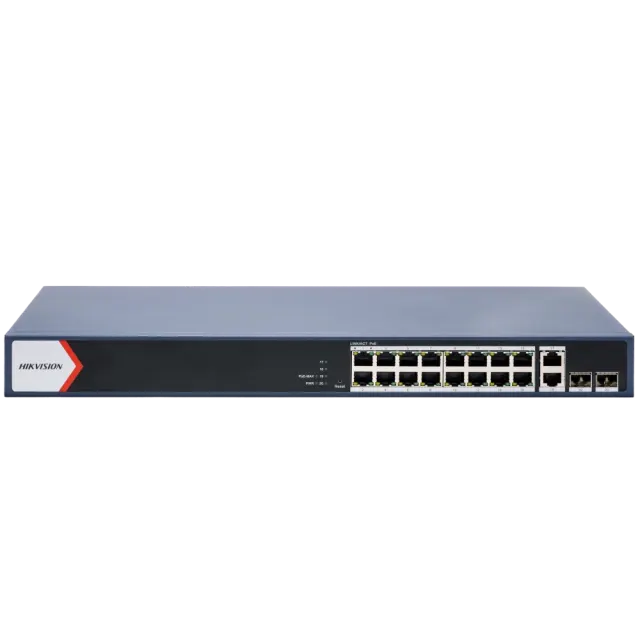 Hikvision DS-3E1520P-EI – Smart Managed PoE Switch, 16× Gigabit PoE, 230 W, 4 Uplink Ports