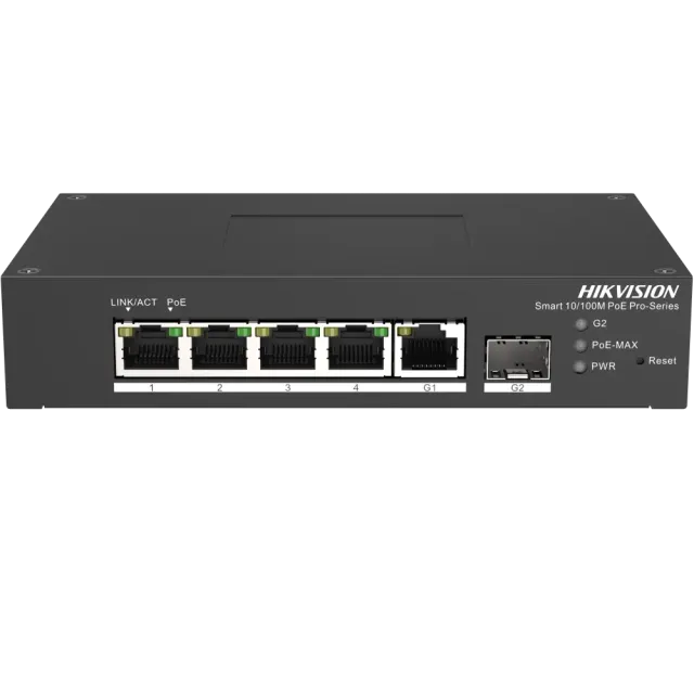 Hikvision DS-3T1306P-SI/HS – Smart Managed L2 PoE Switch, 4× 100 Mbps, 1× SFP