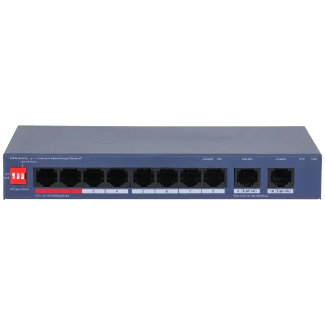 Dahua CS4010-8ET2GT-110 – Managed PoE Switch L2, 8× PoE + 2× Gigabit, 110 W