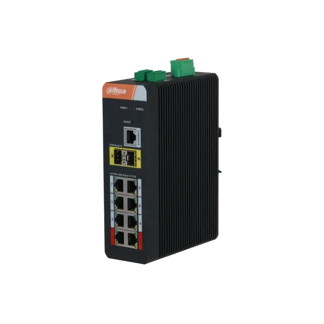 Dahua IS4210-8GT-120 – Managed Industrial PoE Switch L2, 8× Gigabit PoE + 2× SFP, 120 W