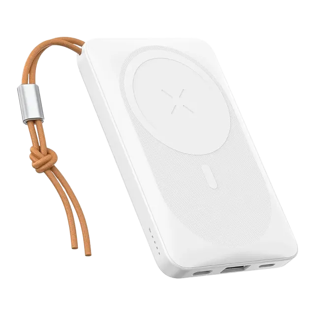 Veger VG-W1151-W – magnetna brezžična prenosna baterija 10000 mAh, PD 20W, bela