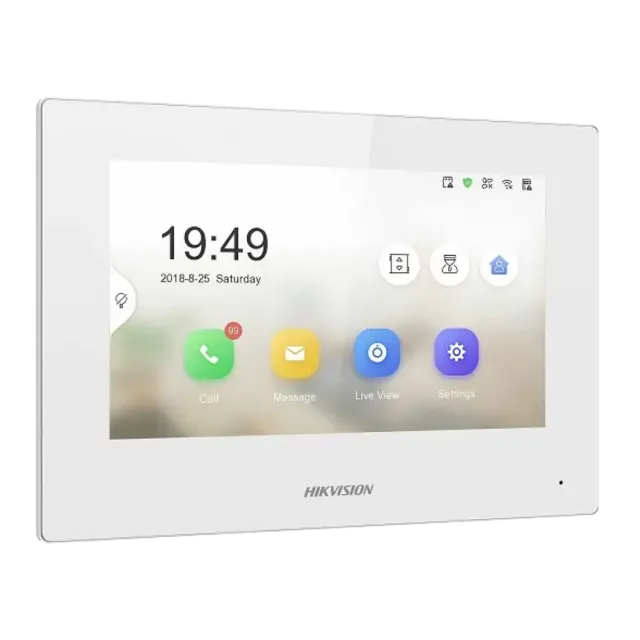 Hikvision DS-KH6320-WTE1 W – Indoor Video Intercom Station, 7" Touch Screen, Wi-Fi, PoE