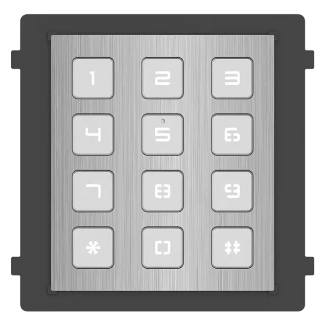 Hikvision DS-KD-KP/S – tipkovnični modul za modularne vratne postaje, IP65, IK07, nerjavno jeklo