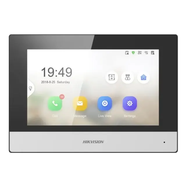 Hikvision DS-KH6320-WTE2 – 2-Wire Video Intercom Indoor Station, 7" Display, Wi-Fi