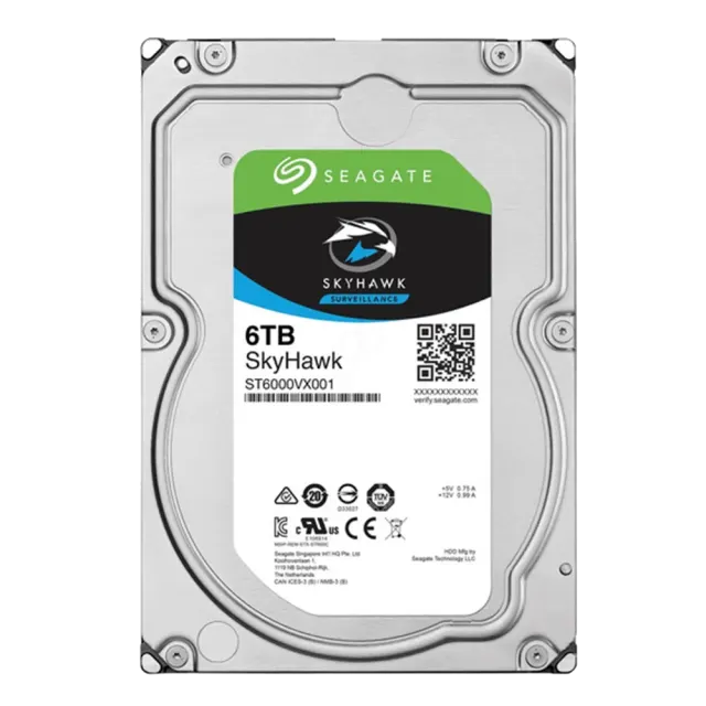 Seagate ST6000VX009 – SkyHawk Surveillance Hard Drive 6 TB, SATA 6 Gb/s, 256 MB